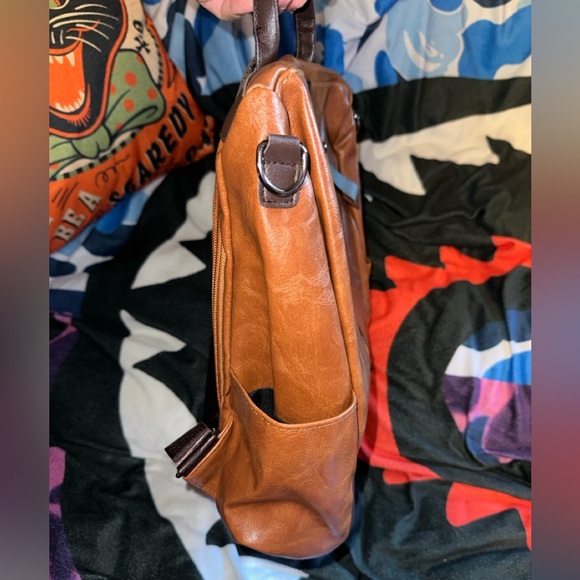 Brown Leather Backpack - Picture 5 of 9